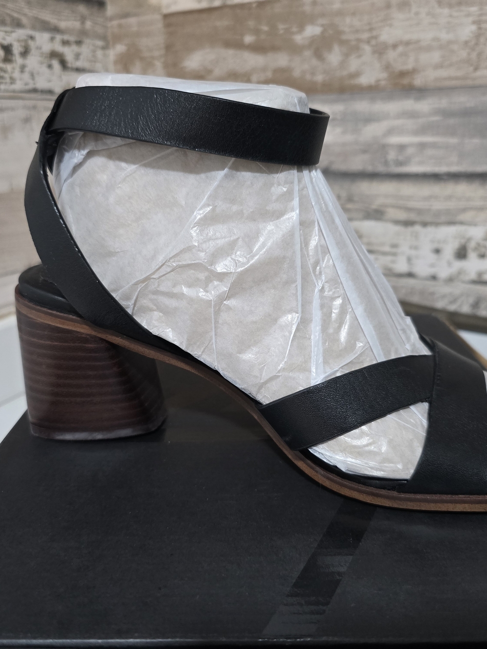 Women’s Black Strappy Block Heel Sandal
